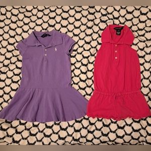 Ralph Lauren Girls Polo Dresses in Purple and Pink